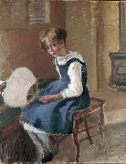 Camille Pissarro Jeanne Holding a Fan, oil on canvas painting by Camille Pissarro oil painting reproduction